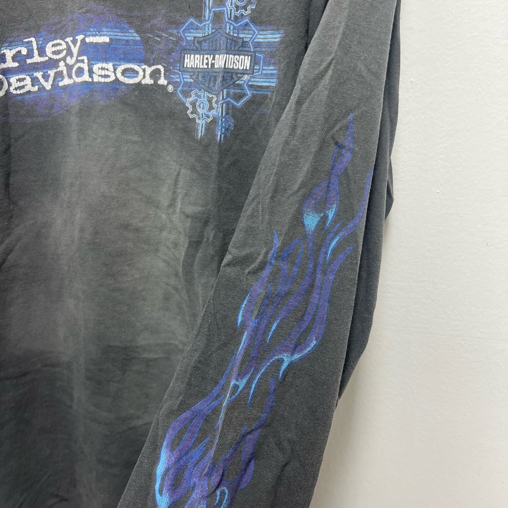 Vintage Harley-Davidson Charlottetown Canada Black Long Sleeve Shirt - Picture 2 of 5